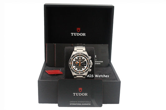 Tudor 70330N Heritage Chrono Black Stainless Steel 42MM Box & Papers