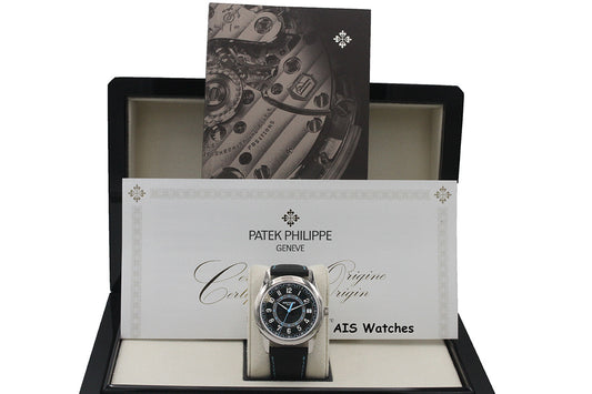 Patek Philippe 6007G-011 Calatrava White Gold Black / Sky Blue 40MM Box & Papers