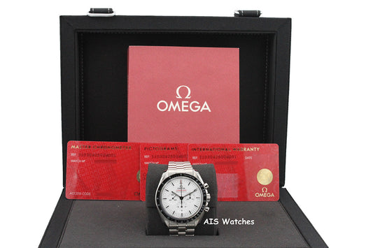BNIB Omega SpeedMaster 3861 MoonWatch 310.30.42.50.04.001 White Dial Sapphire BP