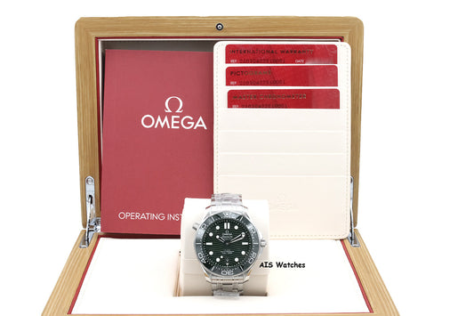 BNIB Omega Seamaster 300M SS 42MM Diver Green Wave Dial 210.30.42.20.10.001 BP