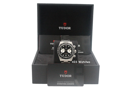 Tudor 79360N Black Bay Chronograph 41MM Black Dial SS Bracelet B&P
