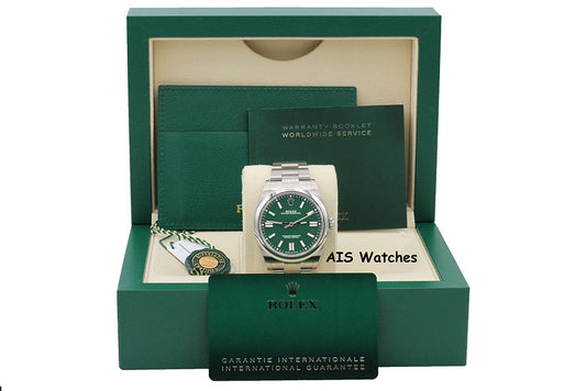 BNIB Rolex 124300 Oyster Perpetual 41MM Green Dial Box & Papers