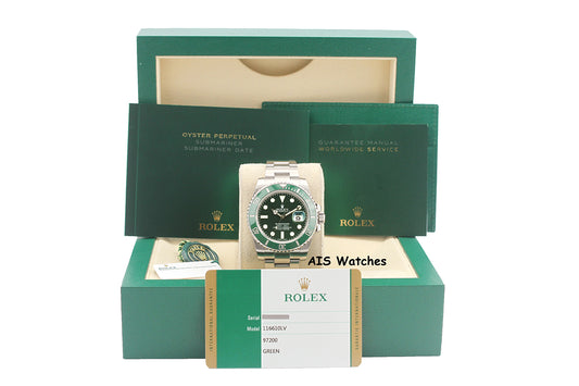 Rolex Submariner 116610LV HULK Green Dial and Ceramic Bezel 2016 Box & Paper