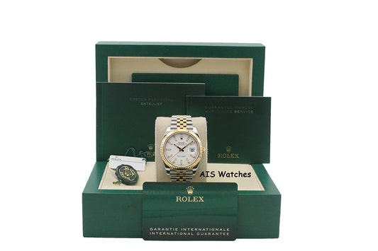 Rolex 126333 DateJust 41MM 18K YG/SS White Stick Dial Jubilee 2020 B&P
