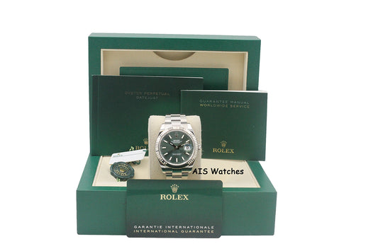 Rolex Datejust 41MM 126334 Mint Green Dial Oyster 2023 Box & Papers