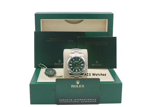 Rolex 124300 Oyster Perpetual 41 MM Green Dial 2022 Box & Papers