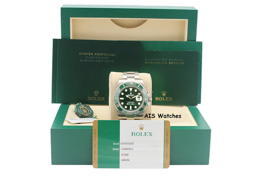 Rolex Submariner 116610LV HULK Green Dial and Ceramic Bezel 2017 Box & Paper