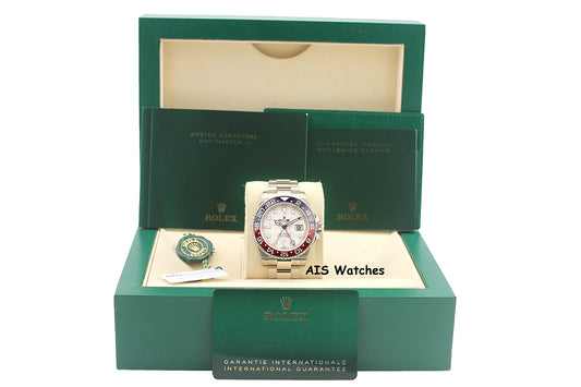 Rolex GMT-Master II 126719BLRO Meteorite Dial Pepsi 18K WG Box & Papers