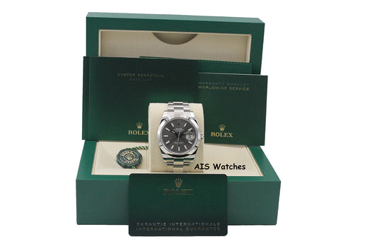 BNIB Rolex Datejust 41MM 126300 Rhodium Stick Dial Oyster Bracelet B&P