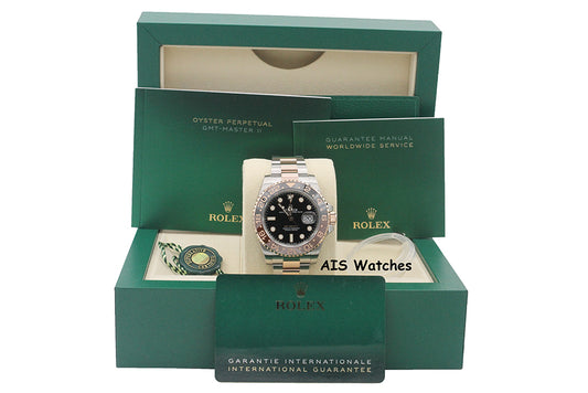 BNIB Rolex 126711 CHNR GMT Master II 18K Rose Gold / SS RootBeer Ceramic B&P