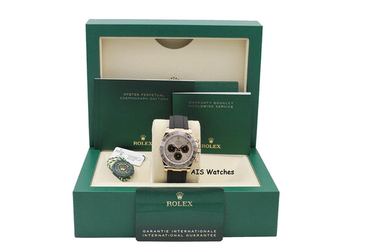 BNIB Rolex 126515LN Daytona Cosmograph 18K Rose Gold OysterFlex Sundust Dial BP