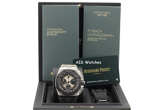 BNIB Audemars Piguet 26420SO.OO.A600CA.01 Royal Oak Offshore 43MM Taupe Dial BP