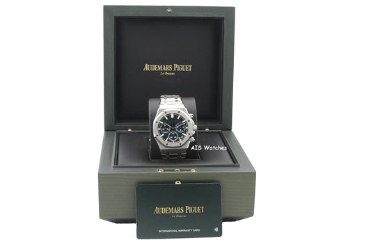 BNIB Audemars Piguet 26240ST 41MM Royal Oak Chronograph Blue Dial B&P
