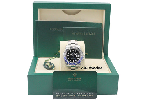 BNIB Rolex GMT Master II 126710BLNR Batman Oyster Bracelet Ceramic Bezel BP