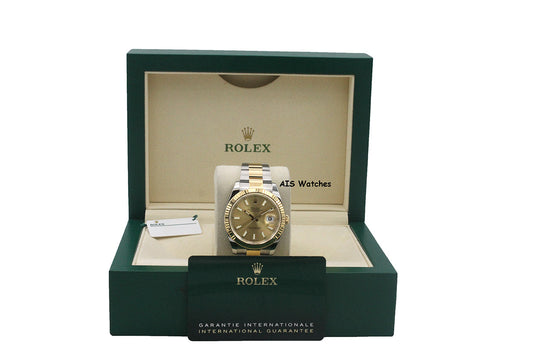 Rolex 126333 DateJust 41MM 18K YG/SS Champagne Stick Dial Oyster Bracelet 2022 Box & Papers