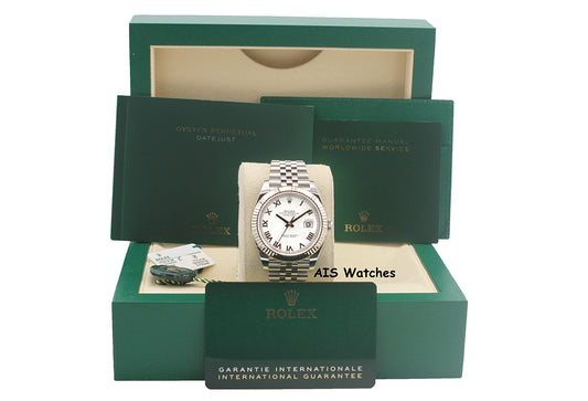 Rolex Datejust 41MM 126334 White Roman Dial Jubilee 2022 Box & Papers