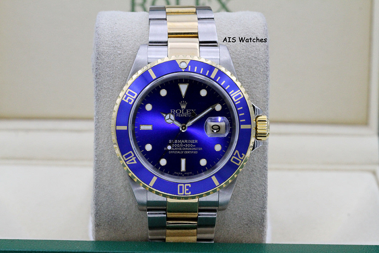 Rolex Submariner 16613 P Serial Blue Dial Box & Papers
