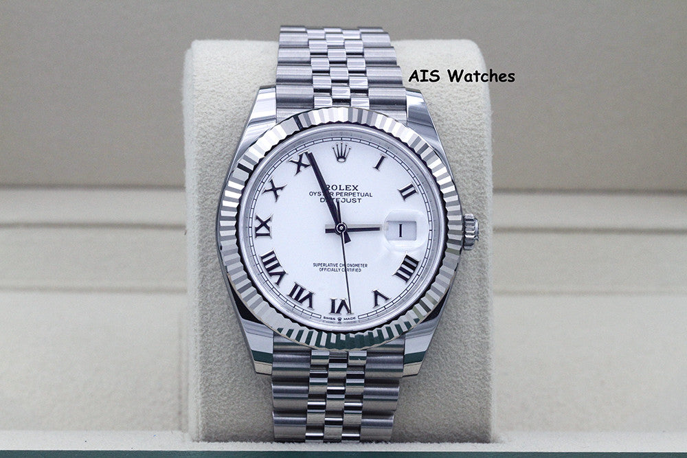 BNIB Rolex Datejust 41MM 126334 White Roman Dial Jubilee Box