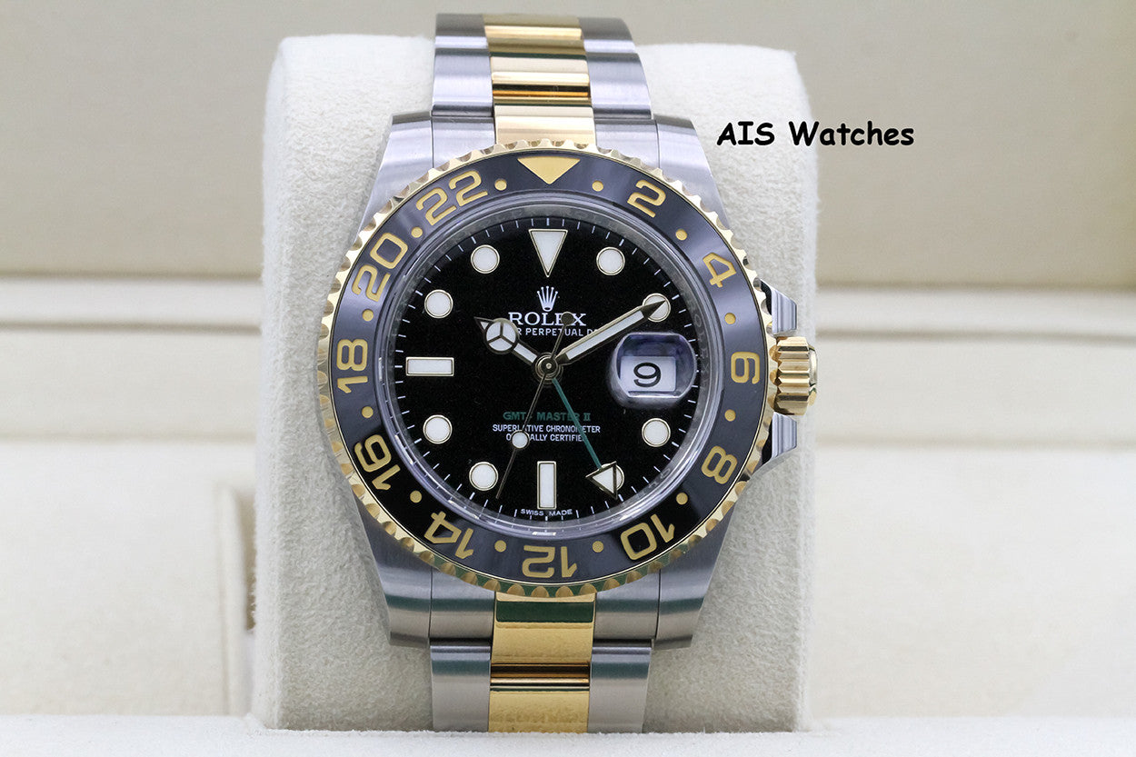 Rolex GMT Master II 18K/SS 116713LN 40MM Black Dial 2015 Box