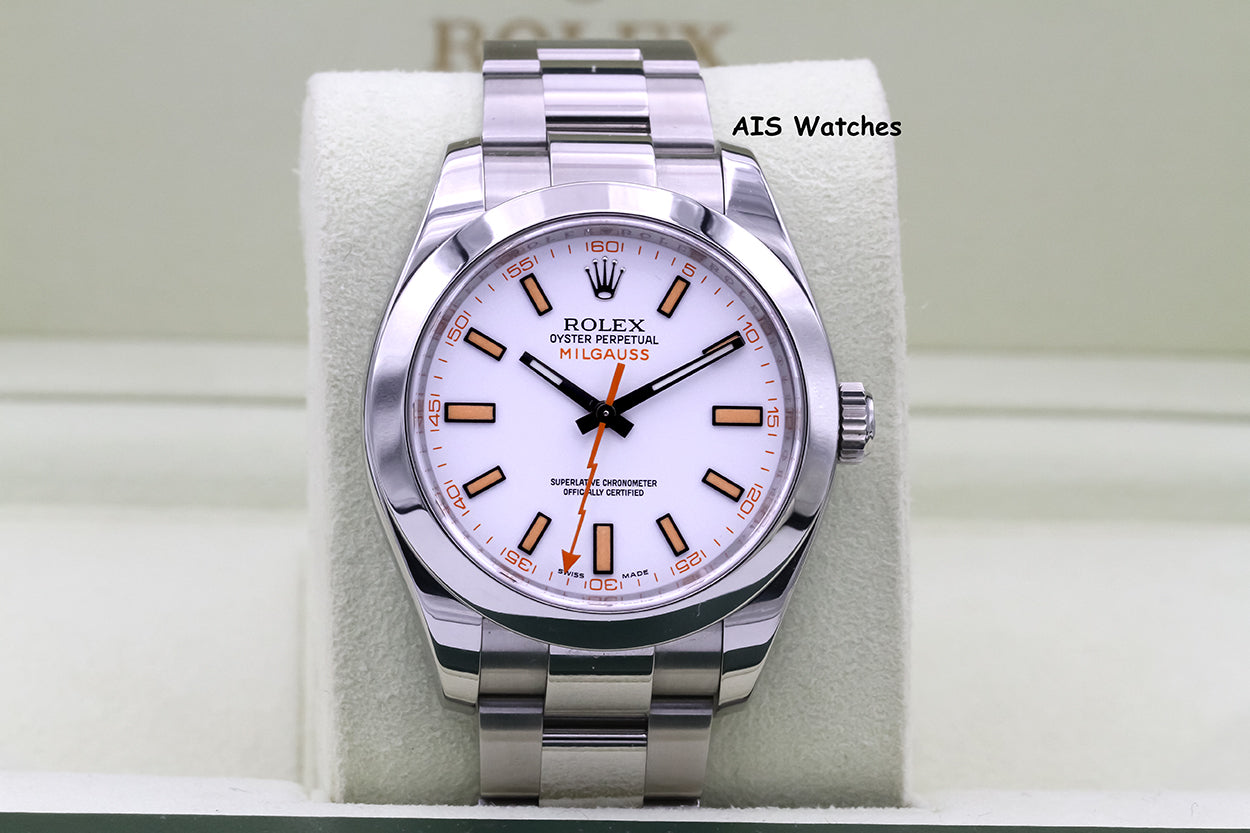 Rolex Milgauss 116400 White Dial Box & Papers – AIS Watches