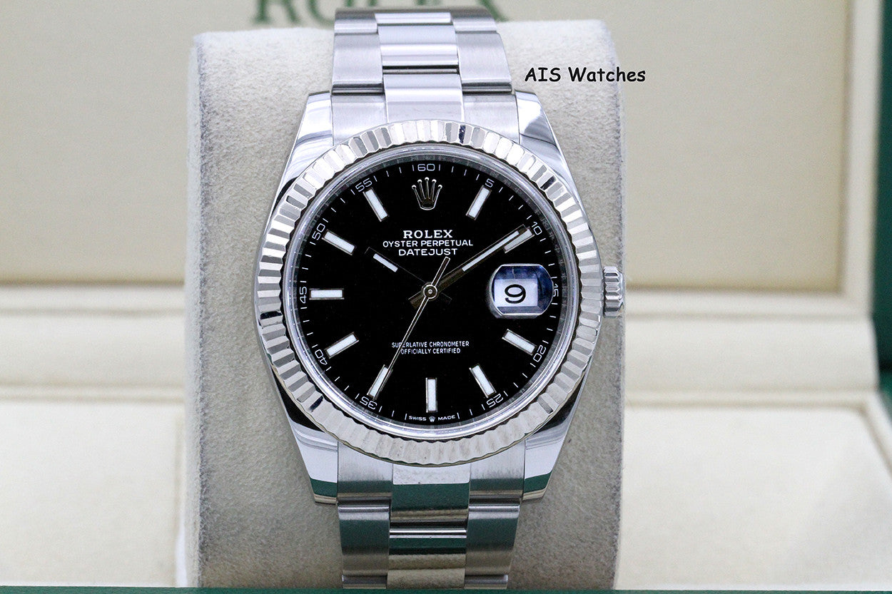 Rolex Datejust 41MM 126334 Black Stick Dial Oyster Box Papers