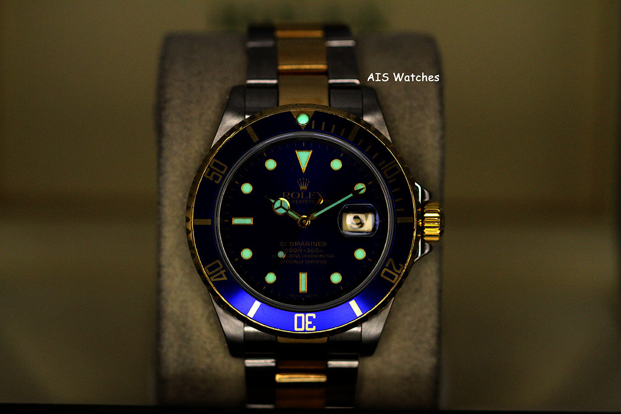 Rolex Submariner 16613 P Serial Blue Dial Box & Papers