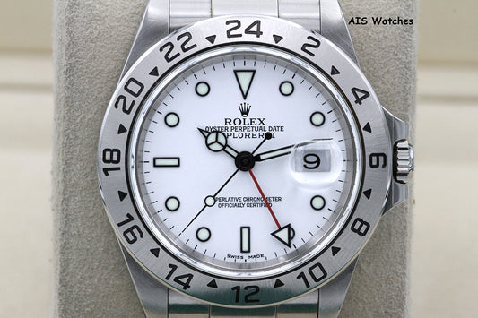 Rolex Explorer II 16570 Polar White Dial 40MM A Serial Box & Papers