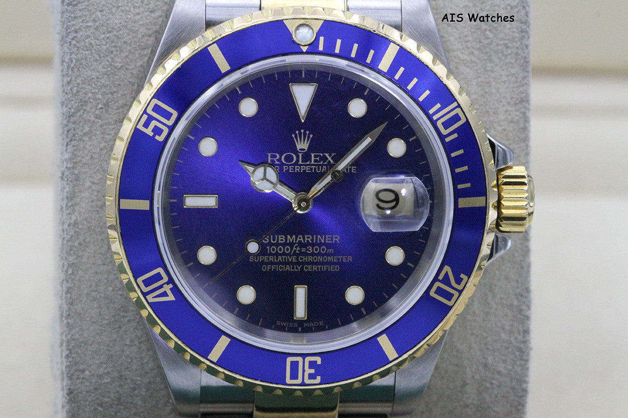 Rolex Submariner 16613 P Serial Blue Dial Box & Papers