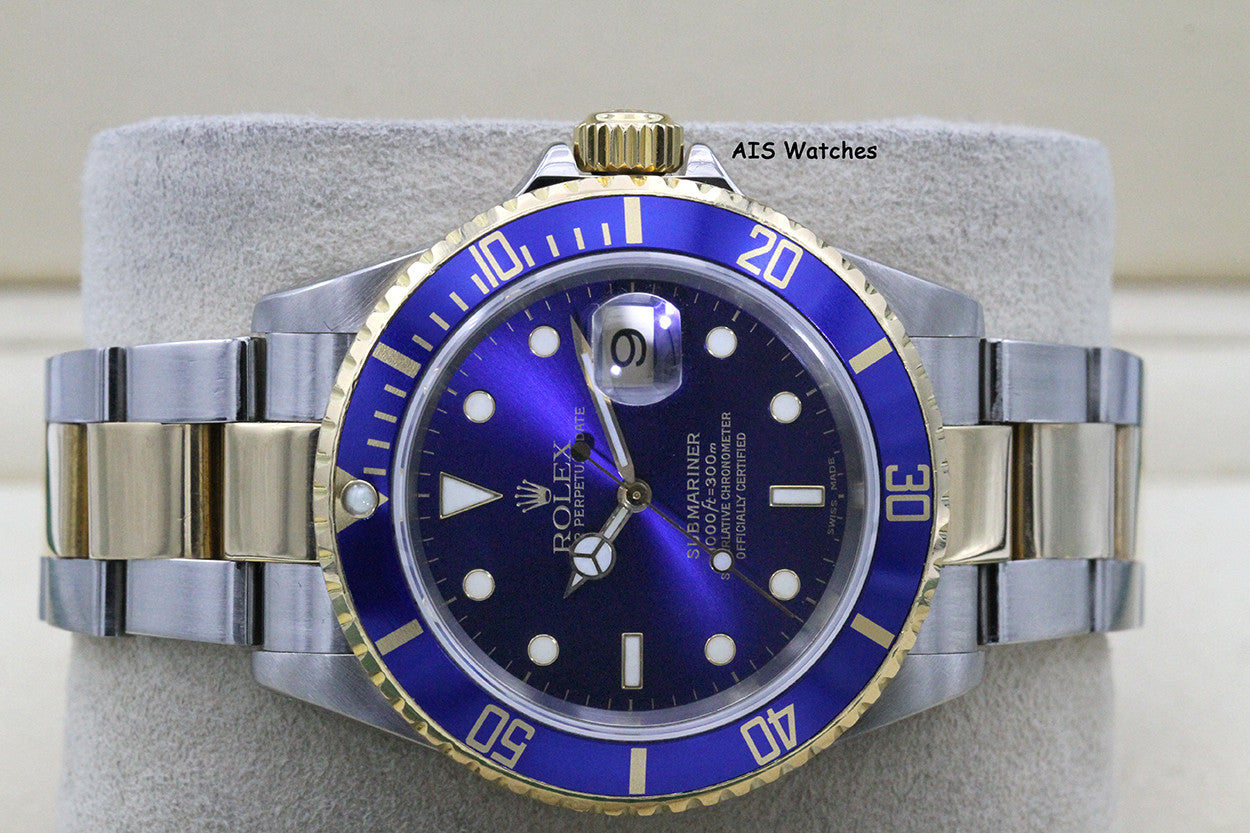 Rolex Submariner 16613 P Serial Blue Dial Box & Papers