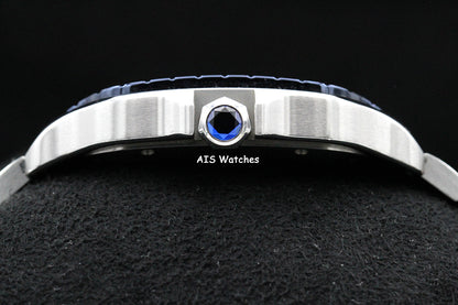 Cartier Santos De Cartier Large Steel WSSA0047 Blue PVD Bezel/White Dial 41MM Box&Papers