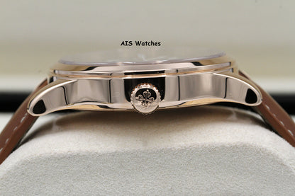 Patek Philippe 5524R Calatrava Pilot Travel Time Rose Gold Brown Dial 42MM Box & Paper