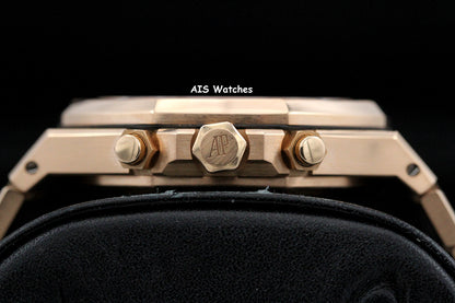 Audemars Piguet 26315OR Royal Oak Chronograph Pink Gold Silver Dial 38MM Box & Papers