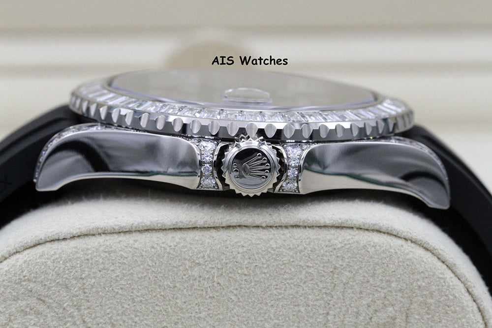 BNIB Rolex Yachtmaster 226679TBR Baguette Diamonds White Gold OysterFlex 42MM