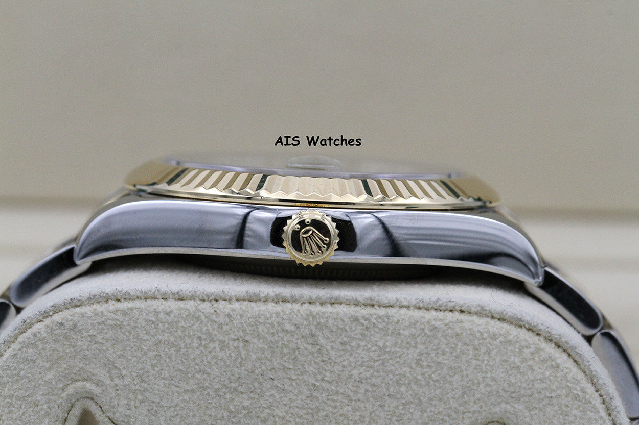 Rolex 116333 DateJust II 18K YG/SS Slate Roman Wimbledon Dial Oyster Box & Papers