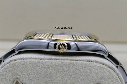 Rolex 116333 DateJust II 18K YG/SS Slate Roman Wimbledon Dial Oyster Box & Papers