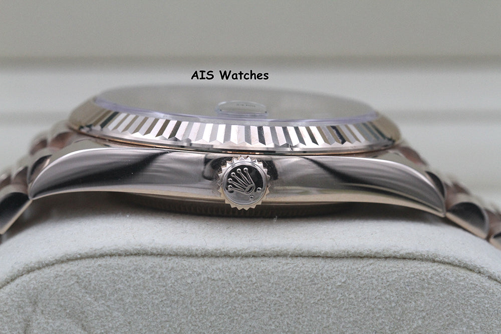 Rolex 228235 DayDate 40MM DD40 Rose Gold Chocolate Baguette Diamond Dial B&P