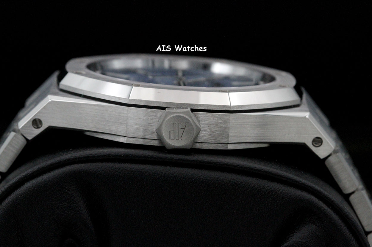 BNIB Audemars Piguet 15550ST Royal Oak Ice Blue Dial 37MM Box & Papers