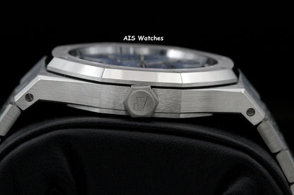 BNIB Audemars Piguet 15550ST Royal Oak Ice Blue Dial 37MM Box & Papers
