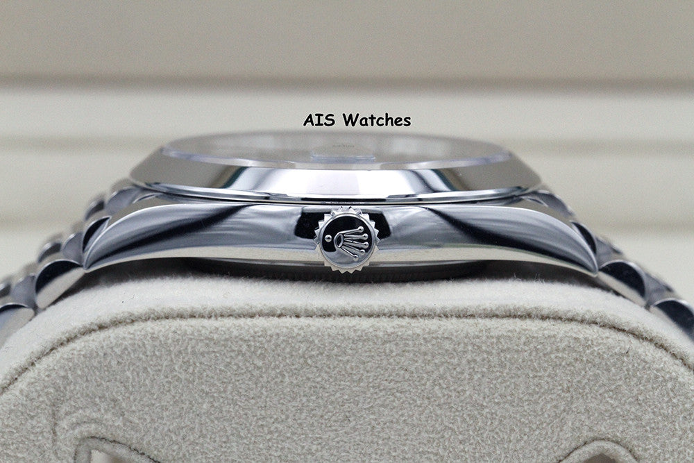 Rolex 228206 Platinum DayDate 40MM DD40 Ice Blue Diagonal Motif Dial B&P