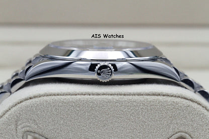Rolex 228206 Platinum DayDate 40MM DD40 Ice Blue Diagonal Motif Dial B&P
