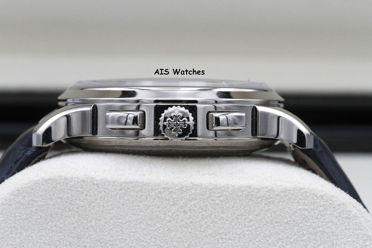 Patek Philippe 5930G World Time Chronograph White Gold Blue Dial Box & Paper