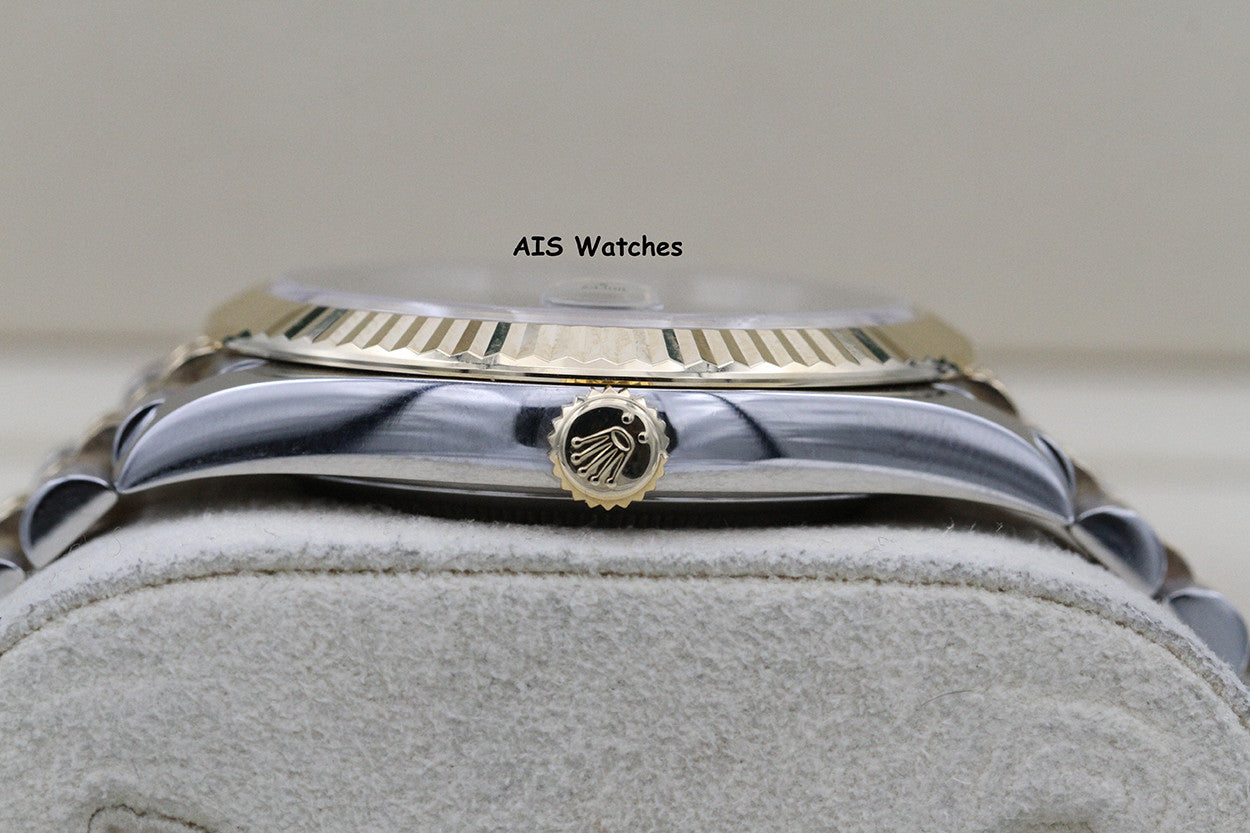 Rolex 126333 DateJust 41MM 18K YG/SS Slate Roman / Wimbeldon Dial Jubilee Bracelet B&P