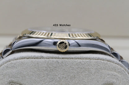 Rolex 126333 DateJust 41MM 18K YG/SS Slate Roman / Wimbeldon Dial Jubilee Bracelet B&P