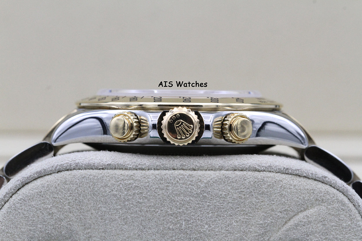 Rolex Daytona 116523 18K YG / SS White Dial F Serial