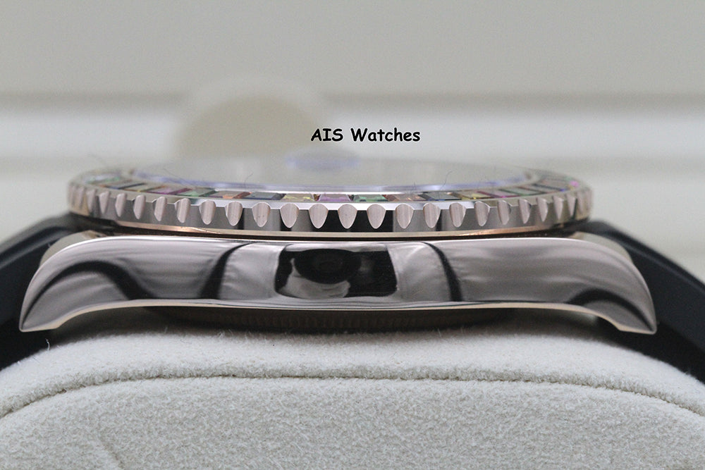 Rolex Yachtmaster 116695SATS Gem Set Bezel Everose Gold OysterFlex Strap B&P