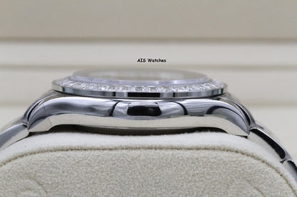 BNIB Rolex 116576TBR Platinum Daytona Cosmograph Ice Blue Arabic Dial Baguette Diamond Bezel B&P
