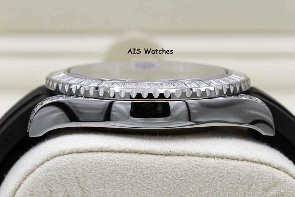 BNIB Rolex Yachtmaster 226679TBR Baguette Diamonds White Gold OysterFlex 42MM