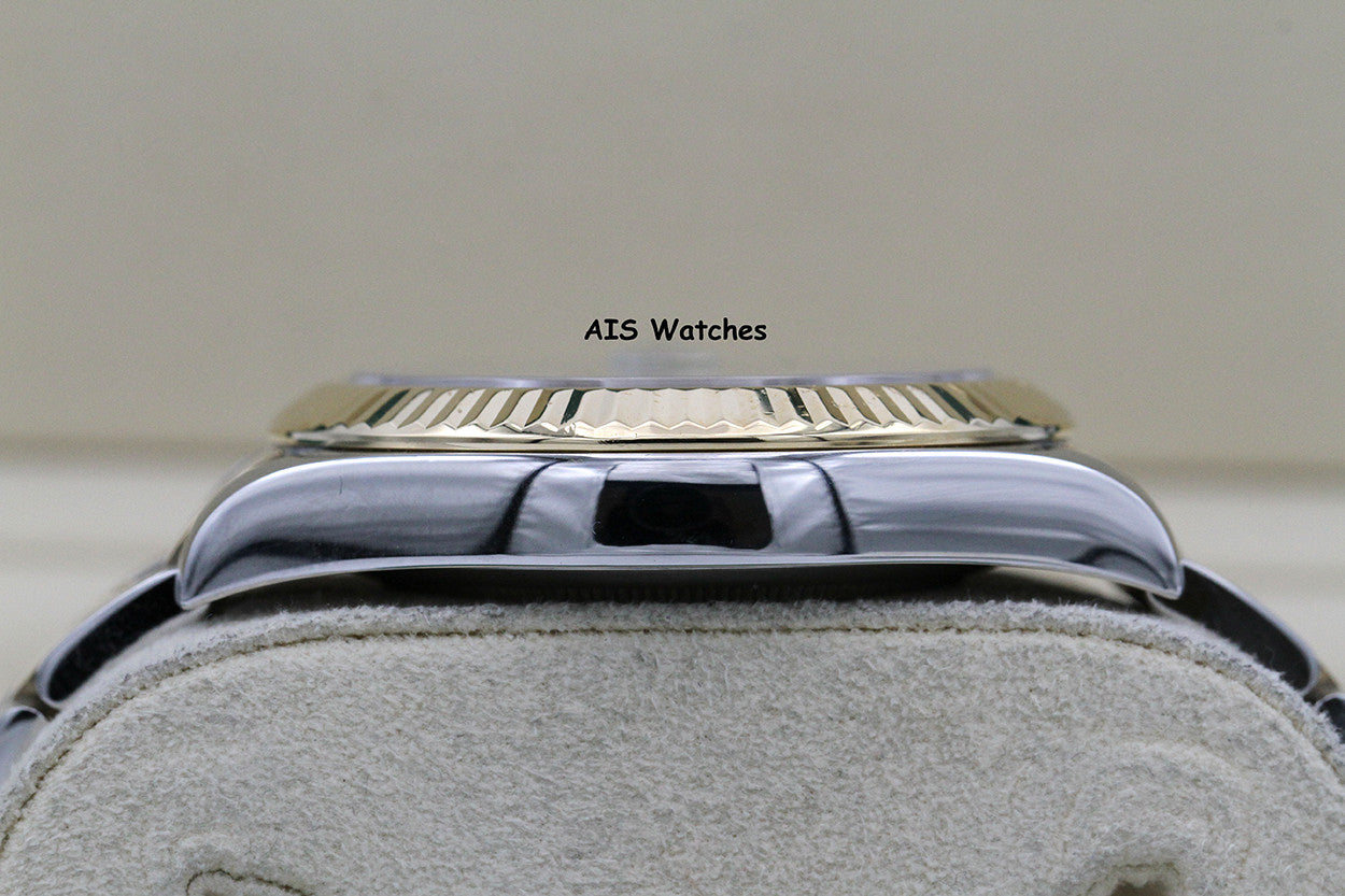 Rolex 116333 DateJust II 18K YG/SS Slate Roman Wimbledon Dial Oyster Box & Papers