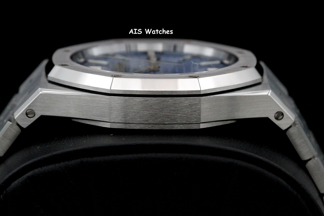 BNIB Audemars Piguet 15550ST Royal Oak Ice Blue Dial 37MM Box & Papers