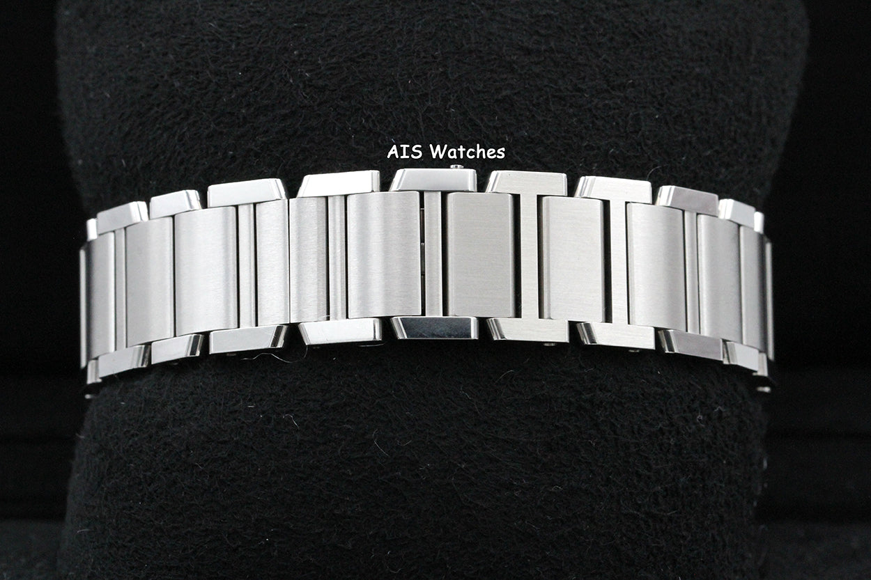 Cartier Tank Francaise W4TA0009 Medium Diamond Bezel Quartz Silver Dial B&P
